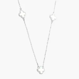 Collar Plata .925 Flores Trébol 0145