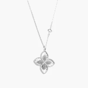 Collar Plata .925 Flores Trébol 0155