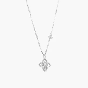 Collar Plata .925 Flores Trébol 0157
