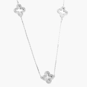 Collar Plata .925 Flores Trébol 0163
