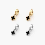 Arracadas Hoops Flor Trébol Acero Inoxidable 271