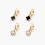 Arracadas Hoops Flor Trébol Acero Inoxidable 272