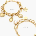 Pulsos Sagrado Corazon Perlas Eslabones Acero Inoxidable 858 - Modelo 1
