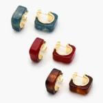 Aretes Acrílico Chapa de Oro 676