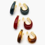 Aretes Acrílico Chapa de Oro 680 - Azul Marino