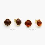 Aretes Acrílico Chapa de Oro 684