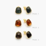 Aretes Acrílico Chapa de Oro 690 - Modelo 1