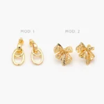 Aretes Moños Lisos Sin Piedras Chapa de Oro 731