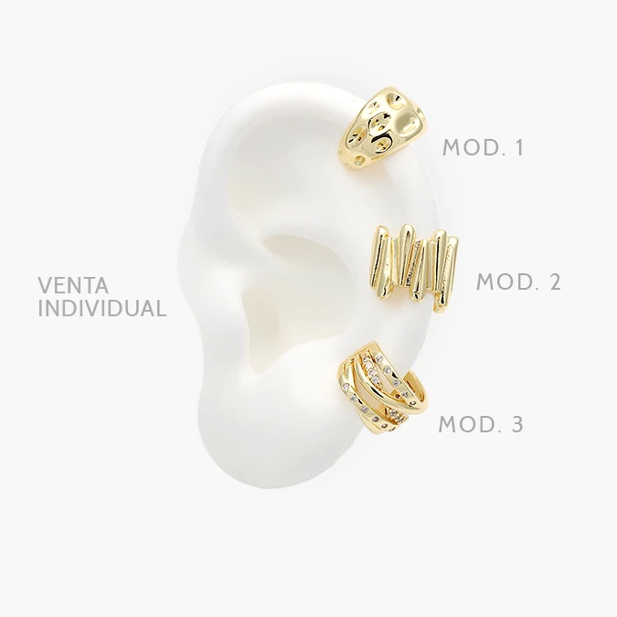 CA60152 Cuff Zirconias Blancas Chapa de Oro 152 - Image 1