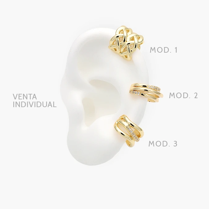 CA60154 Cuff Zirconias Blancas Chapa de Oro 154 - Image 1