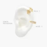 Cuff Zirconias Blancas Chapa de Oro 155