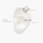Cuff Zirconias Blancas Chapa de Rodio 156