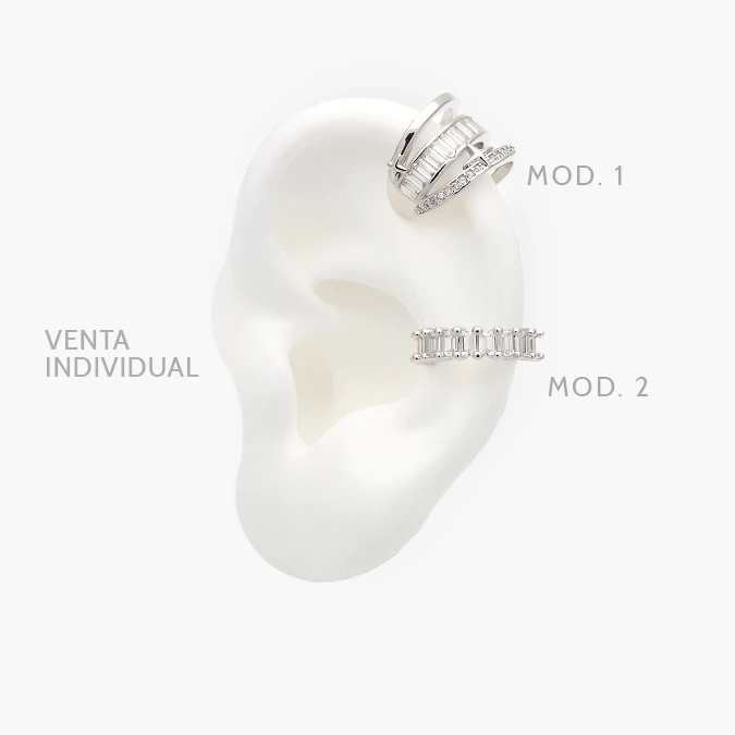 CA60156 Cuff Zirconias Blancas Chapa de Rodio 156 - Image 1