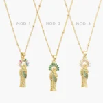Collar San Judas Tadeo Zirconias Verdes Chapa de Oro 424