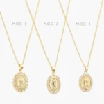 Collar Virgen Guadalupe Zirconias Blancas Chapa de Oro 431 - Modelo 1