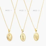 Collar Virgen del Manto Angel Chapa de Oro 447