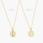 Collar Virgen de Guadalupe San Benito Liso Sin Piedras Chapa de Oro 451