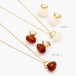 Juego Acrílico Blanco y Rojo Chapa de Oro 0166