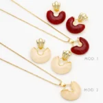Juego Acrílico Blanco y Rojo Chapa de Oro 0167