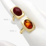 Anillo Ajustable Chapa de Oro Acrílico 1343