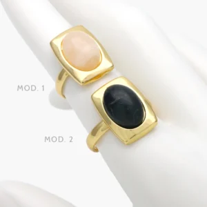 Anillo Ajustable Chapa de Oro Acrílico 1344