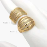 Anillo Chapa de Oro Zirconias 1345
