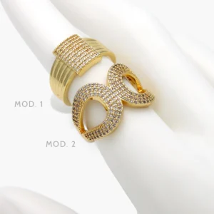 Anillo Chapa de Oro Zirconias 1346