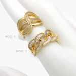 Anillo Chapa de Oro Zirconia 1347