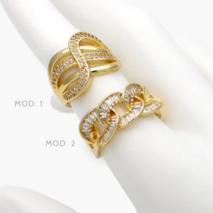 Anillo Chapa de Oro Zirconia 1347