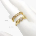 Anillo Ajustable Chapa de Oro Corazones 1348