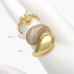 Anillo Ajustable Chapa de Oro Zirconias 1349