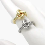 Anillo Ajustable Nudo Chapa de Oro 1356