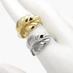 Anillo Ajsutable Hoja Chunky Chapa de Oro 1361