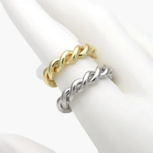 Anillo Ajustable Chapa de Oro Trenzado 1372
