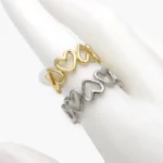 Anillo Ajustable Chapa de Oro Corazones 1375