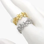 Anillo Ajsutable Chapa de Oro Flores 1376