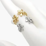 Anillo Ajustable Chapa de Oro Flores 1378