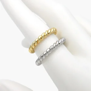 Anillo Ajustable Chapa de Oro Trenzado 1382