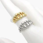 Anillo Ajustable Chapa de Oro Eslabones 1383
