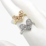 Anillo Corazón Zirconia Chapa de Oro 1393