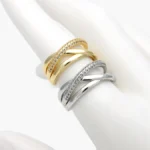 Anillo Ajustable Chapa de Oro Zirconias 1399