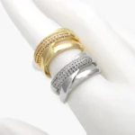 Anillo Ajustable Chapa de Oro Zirconias 1400