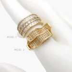 Anillo Zirconias Chapa de Oro 1402