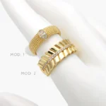 Anillo Ajustable Zirconias Chapa de Oro 1404