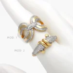 Anillo Chunky Zirconias Chapa de Oro 1410
