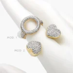 Anillo AjutableChunky Zirconias Chapa de Oro 1411