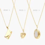 Collar Relicario Bolso Corazón Perlas Chapa de Oro 719