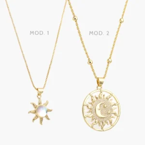 Collar Sol Luna Chapa de Oro 721