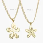 Collar Flor Lisa Sin Piedras Chapa de Oro 724