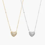 Collar Corazon Zirconias Blancas Chapa de Oro/Rodio 726 - Oro